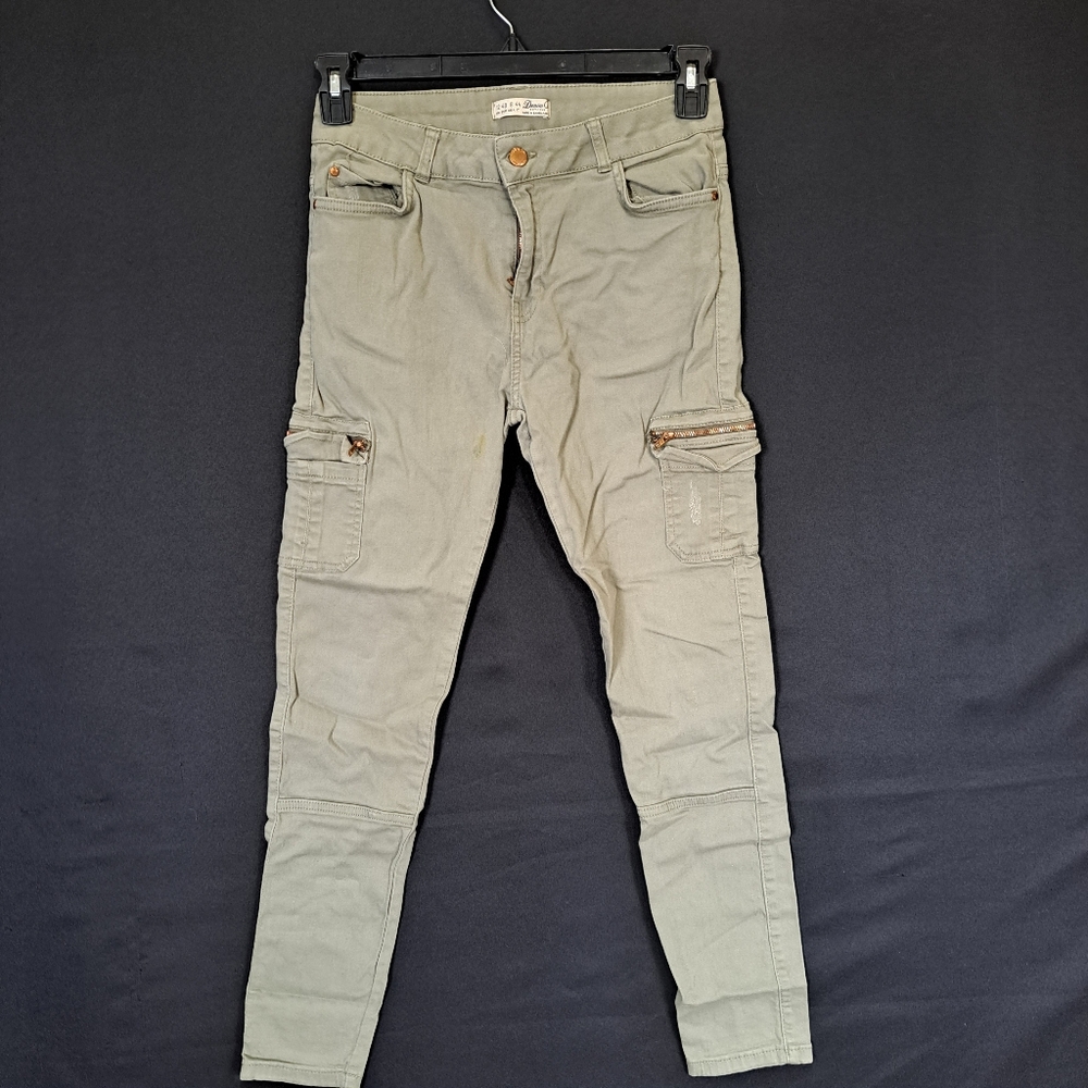 Denim & Co Olive Green Cargo Pants Sz 8 Women's